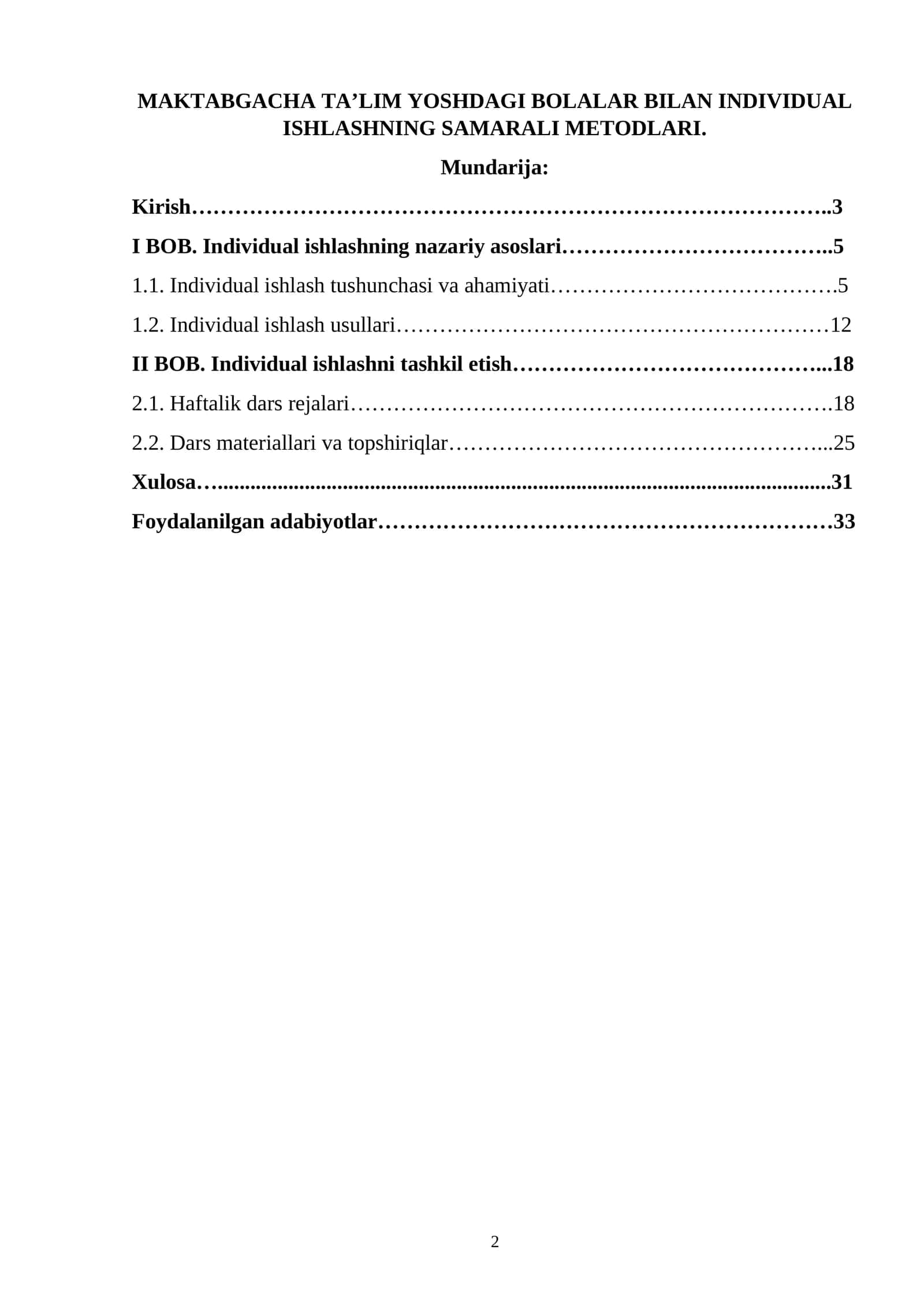 MAKTABGACHA TAʼLIM YOSHDAGI BOLALAR BILAN INDIVIDUAL ISHLASHNING SAMARALI METODLARI