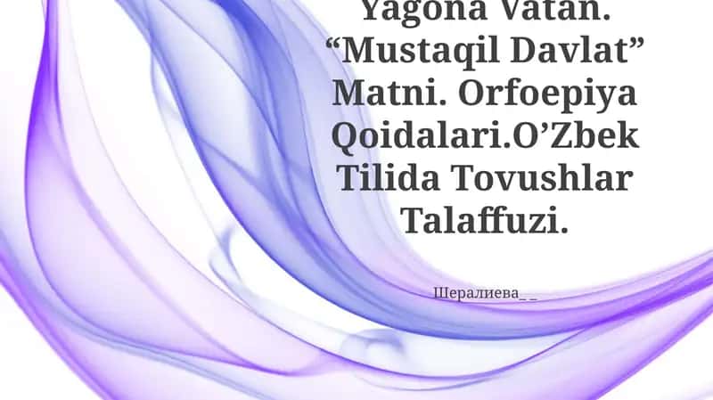 Orfoepiya Qoidalari