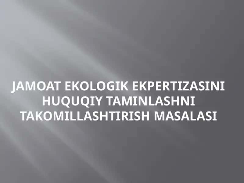Ekologik ekspertiza