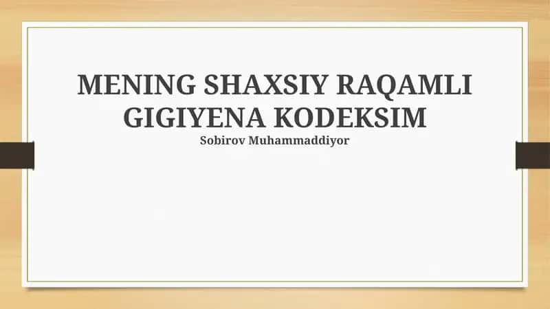 Shaxsiy raqamli gigiyena kodeksim