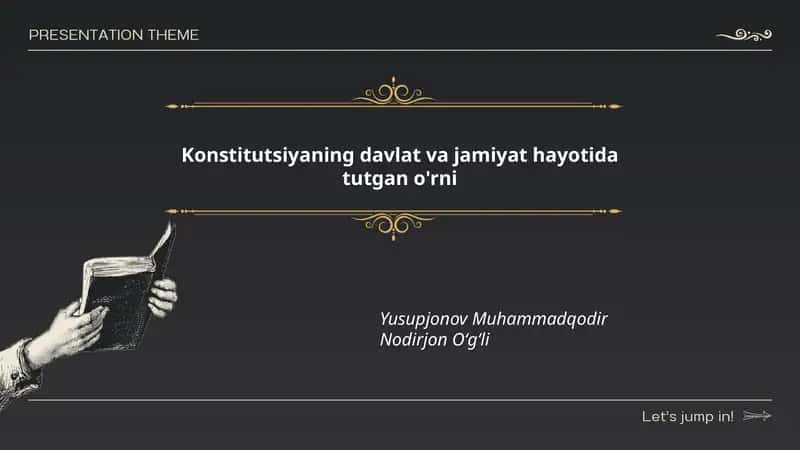 Konstitutsiyaning davlat va jamiyat hayotida tutgan o'rni