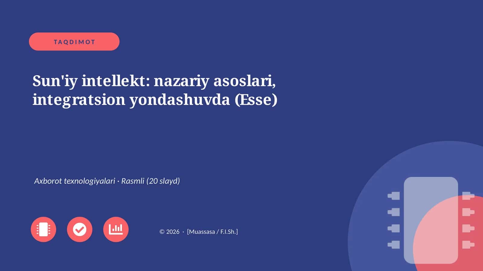 Sun'iy intellekt: nazariy asoslari, integratsion yondashuvda (Esse)