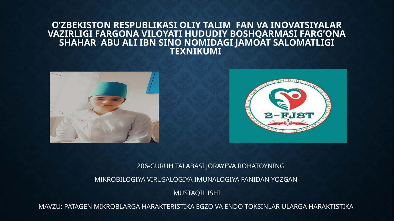 PATAGEN MIKROBLARGA HARAKTERISTIKA EGZO VA ENDO TOKSINLAR ULARGA HARAKTISTIKA