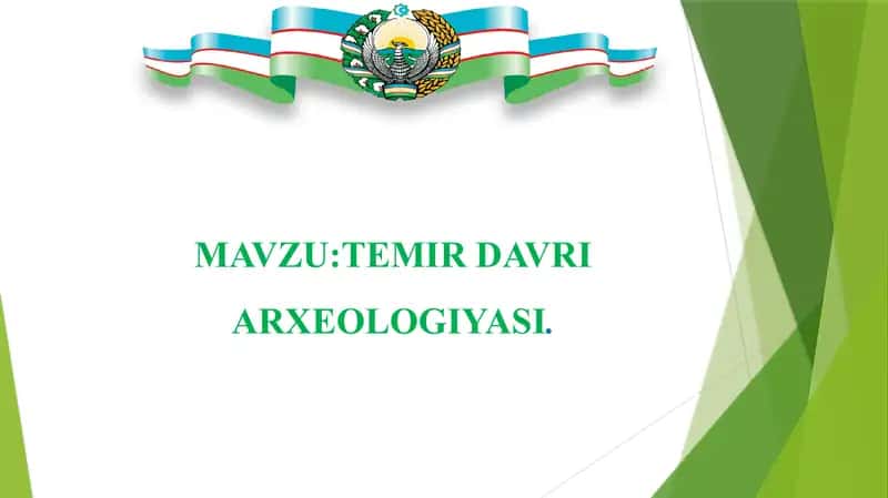 TEMIR DAVRI ARXEOLOGIYASI