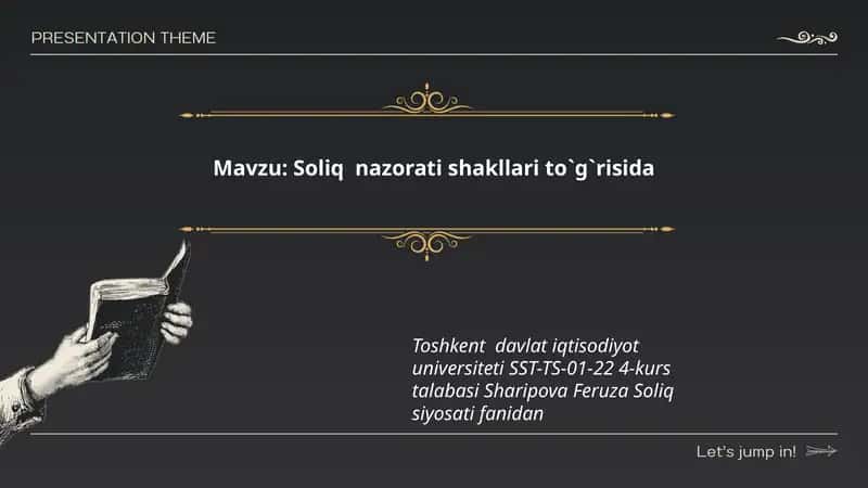 Soliq nazorati shakllari to`g`risida
