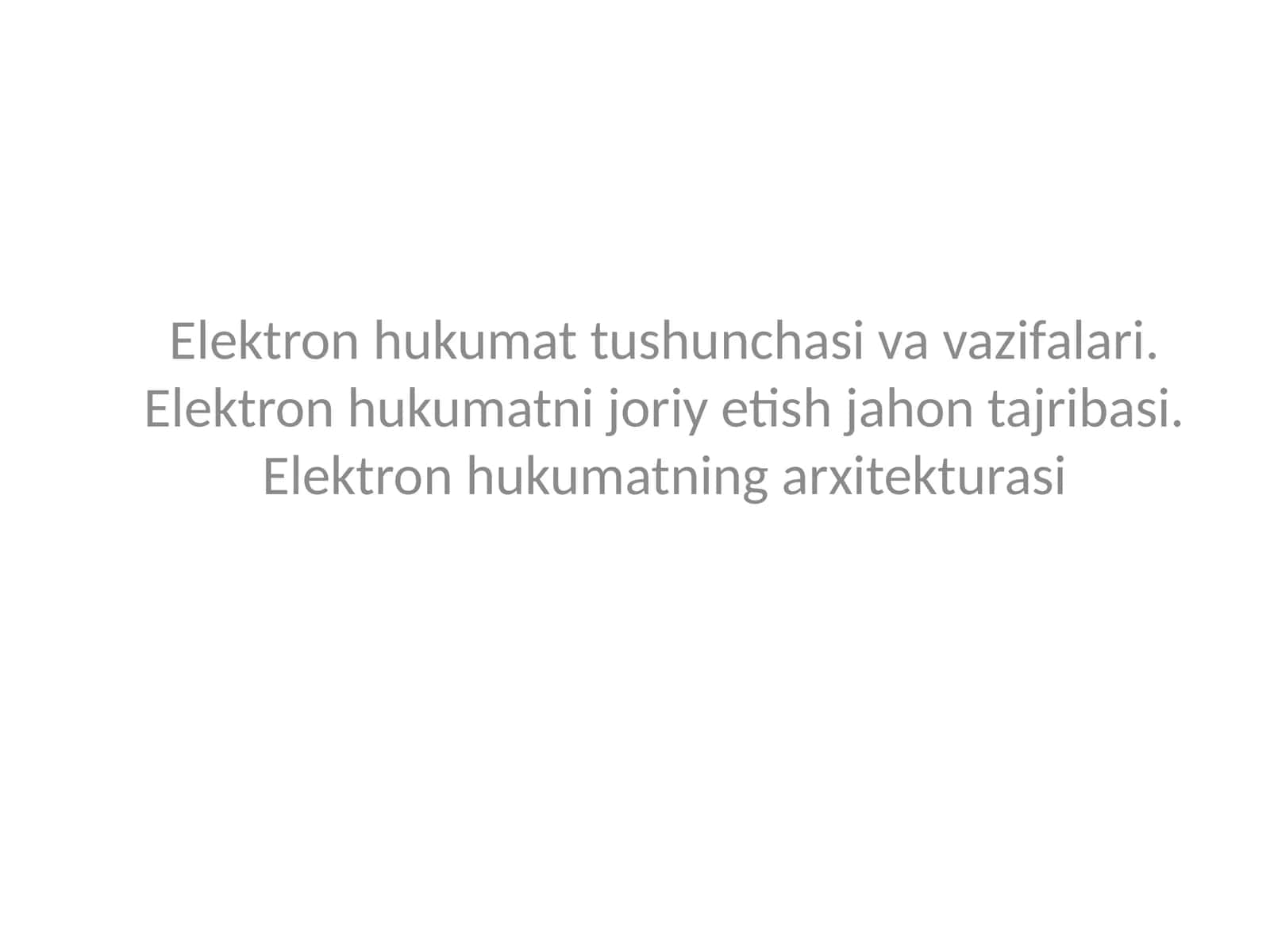 Elektron hukumatning arxitekturasi