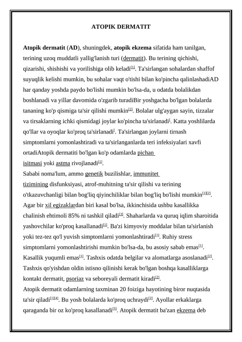 Atopik dermatit