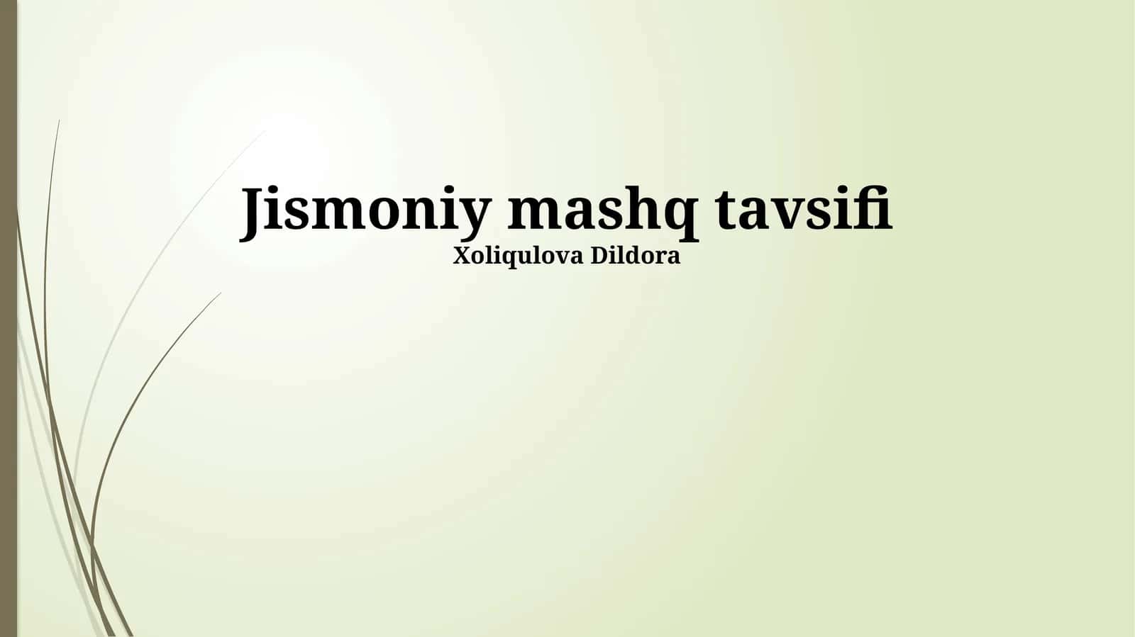 Jismoniy mashq tavsifi