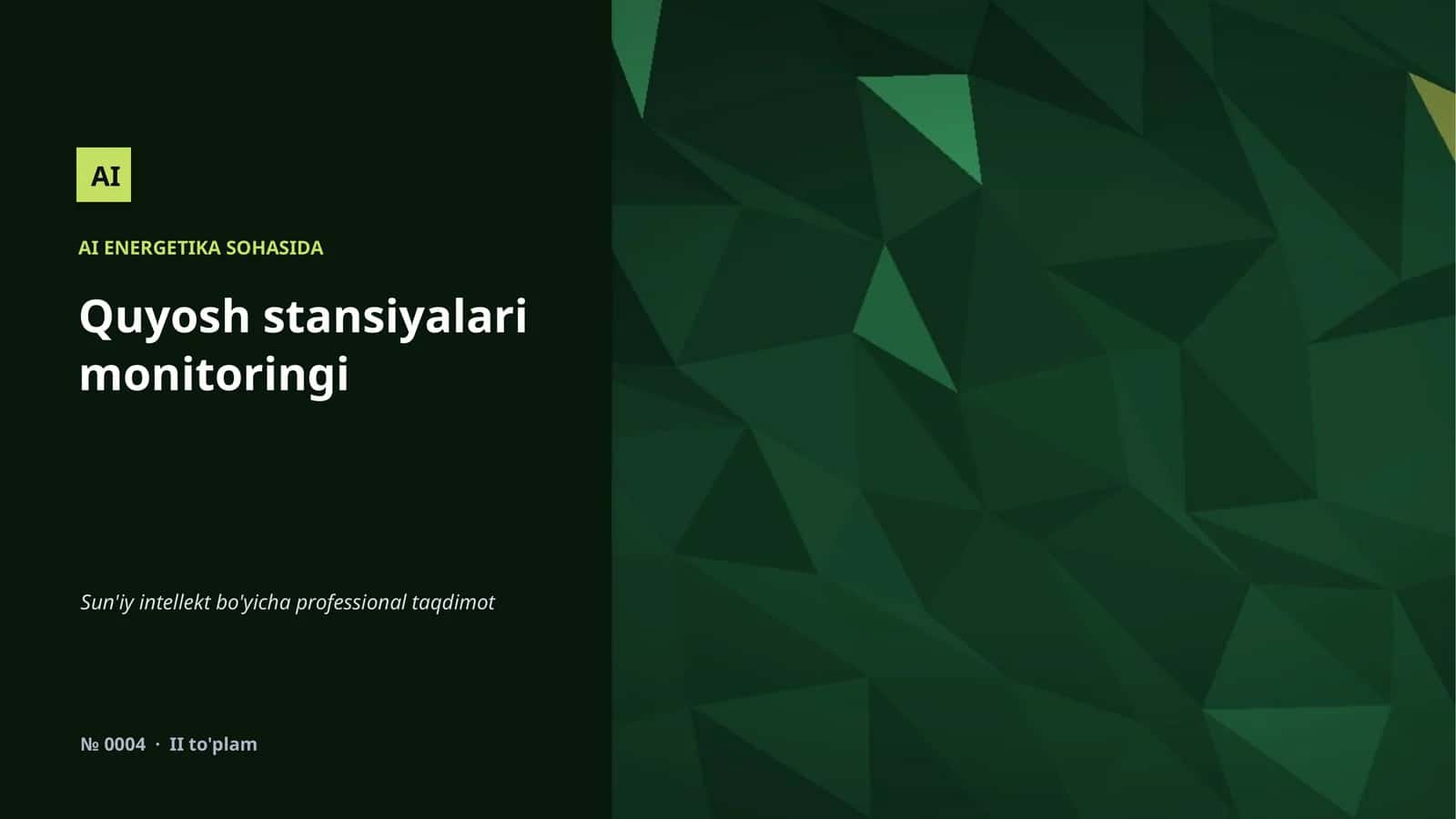 AI ENERGETIKA SOHASIDA