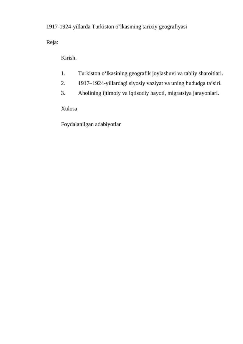 Turkiston oʻlkasining tarixiy geografiyasi