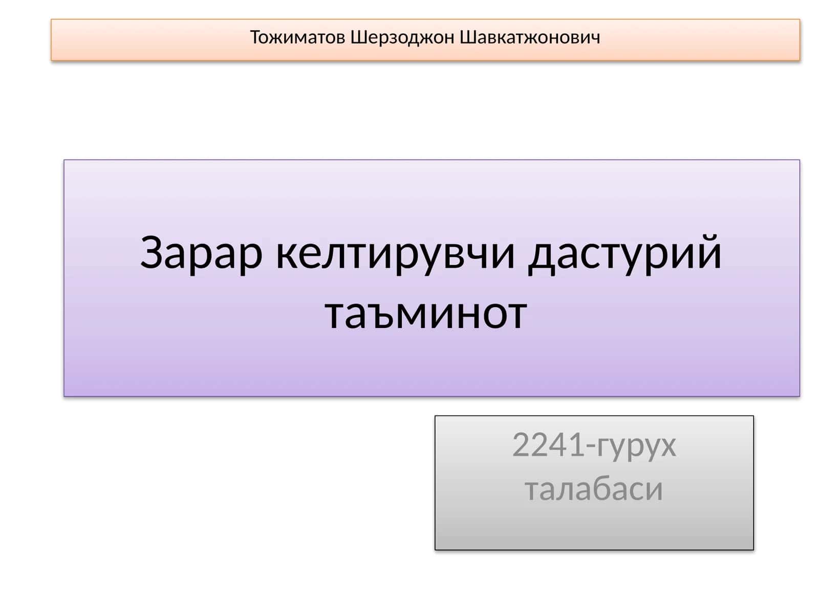 Зарар келтирувчи дастурий таъминот