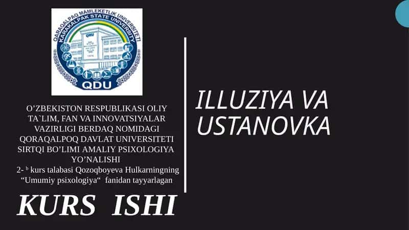 ILLUZIYA VA USTANOVKA
