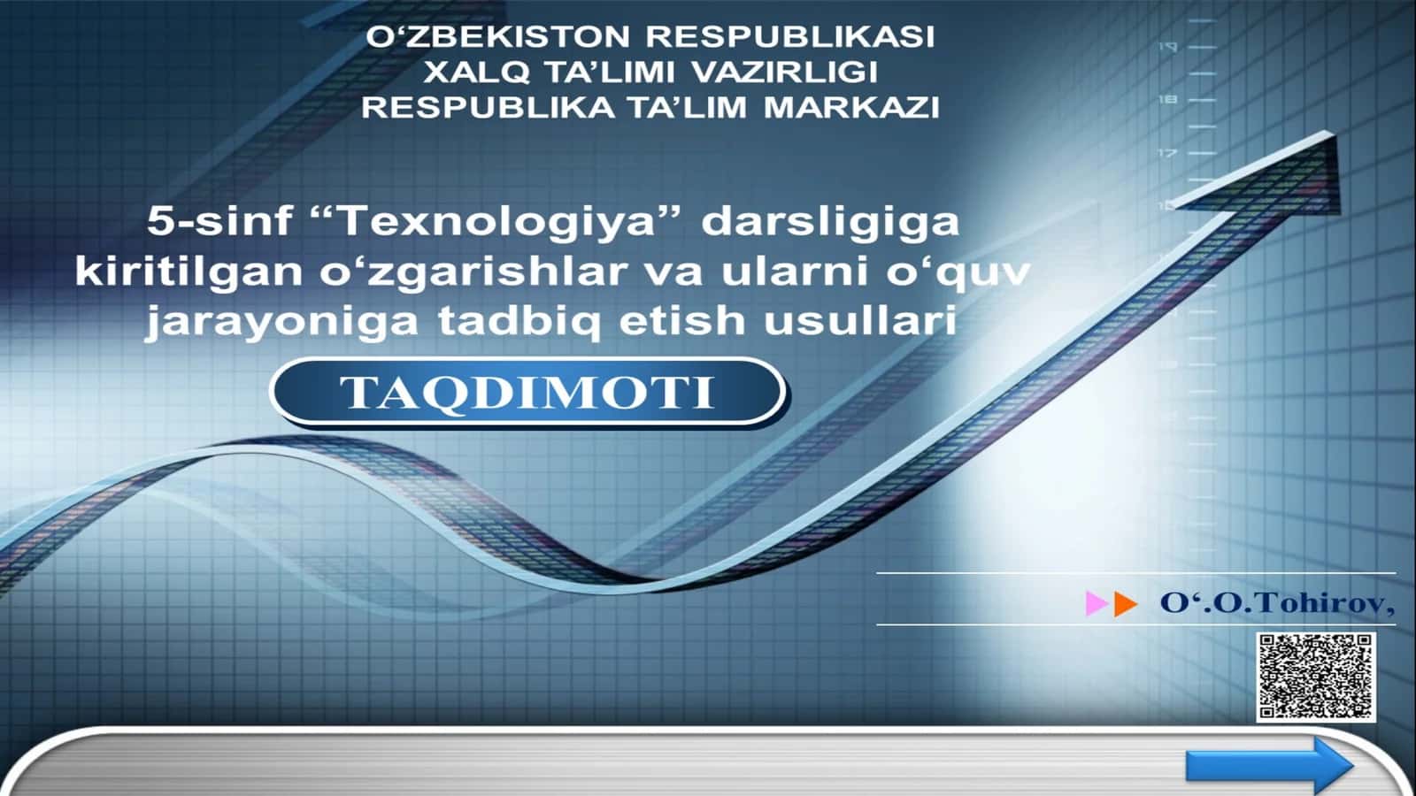 YANGIDAN YARATILIB QAYTA NASHRGA TAYYORLANGANTEXNOLOGIYA DARSLIGI