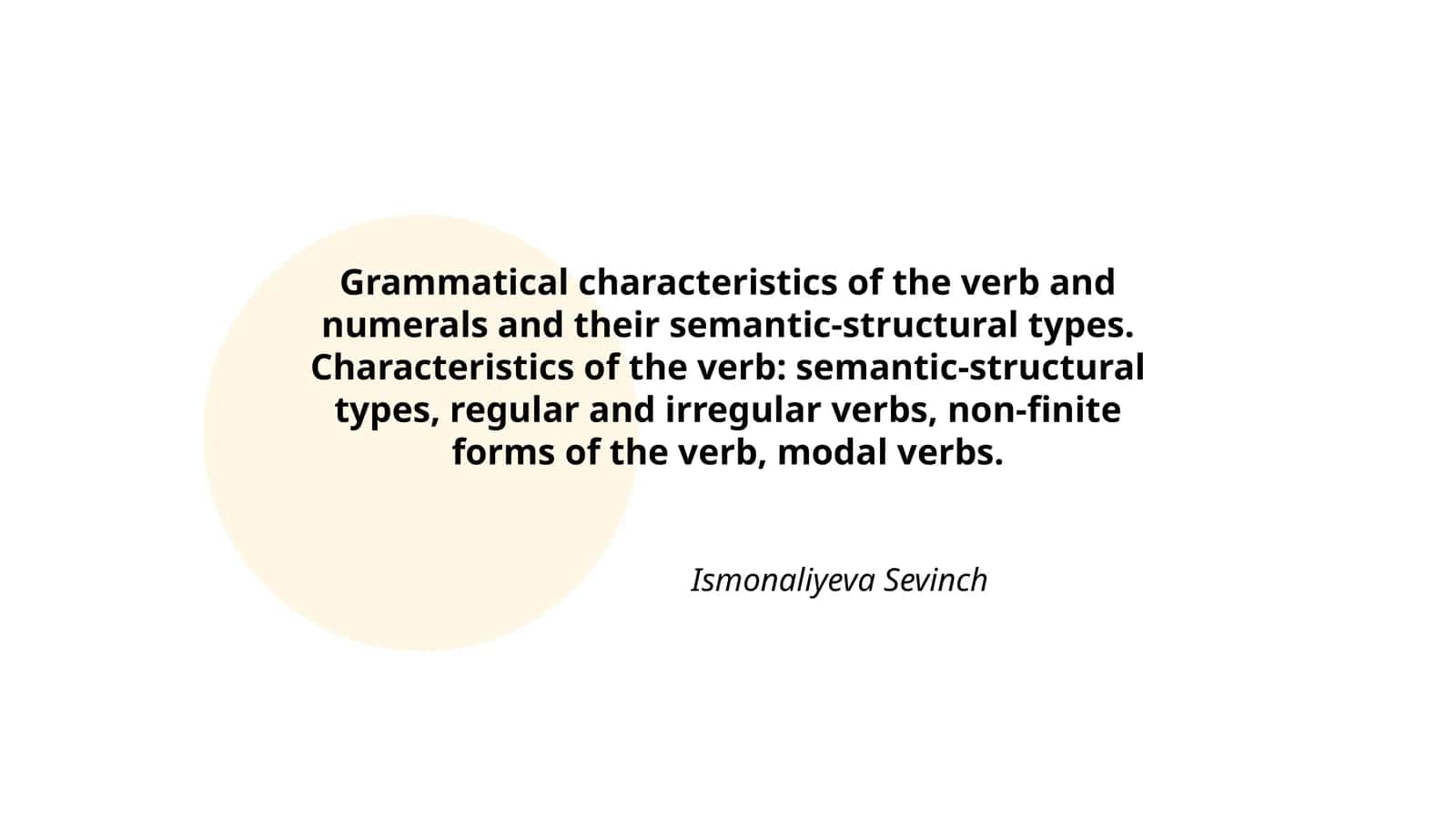 Grammatika. Ismonaliyeva Sevinch