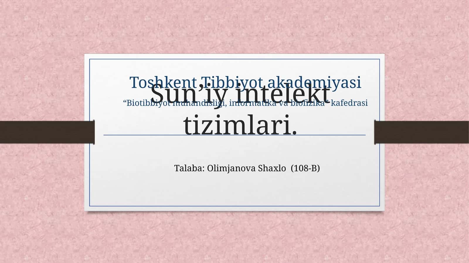 Sun’iy intellekt tizimlari
