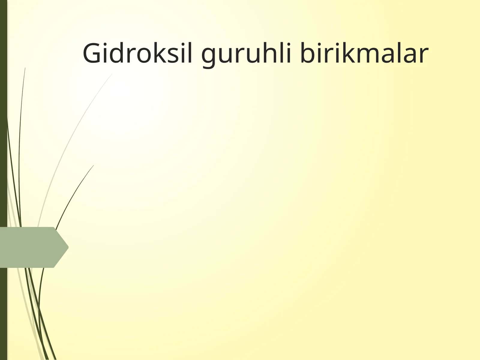 Gidroksil guruhli birikmalar