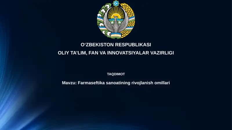 Farmasevtika sanoatining rivojlanishi