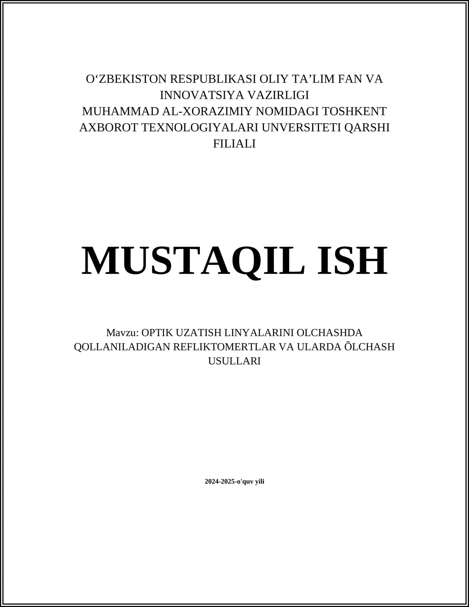Optik to'lqinlar asoslari