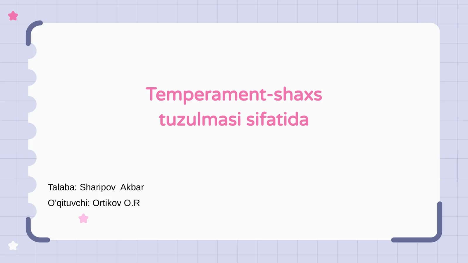 Temperament-shaxs tuzulmasi sifatida