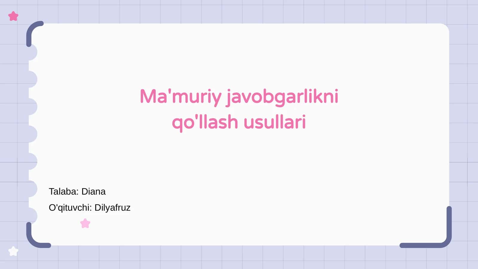 Ma'muriy javobgarlikni qo'llash usullari