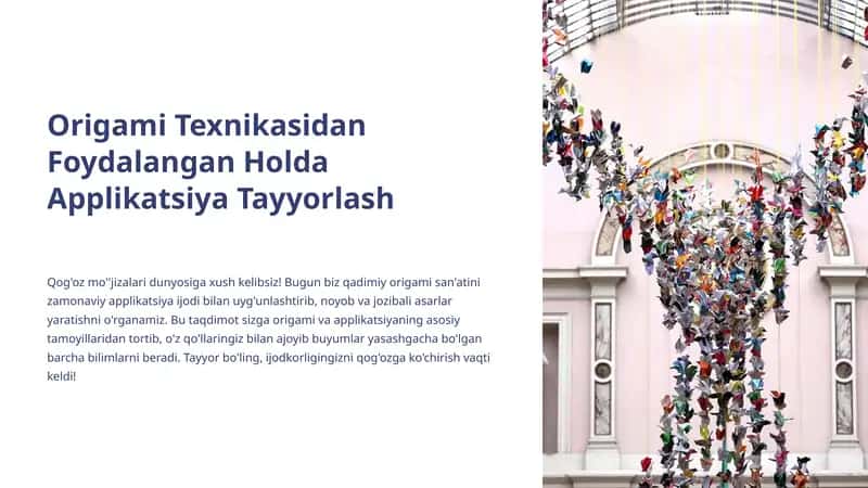 origami texnikasidan foydalanish