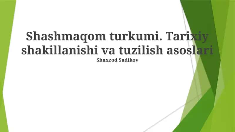 Shashmaqom turkumi