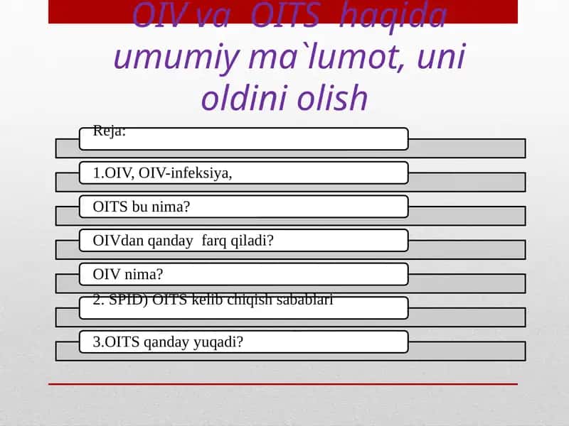 OIV, OIV-infeksiya, OITS