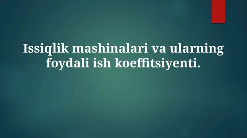 Issiqlik dvigatellari