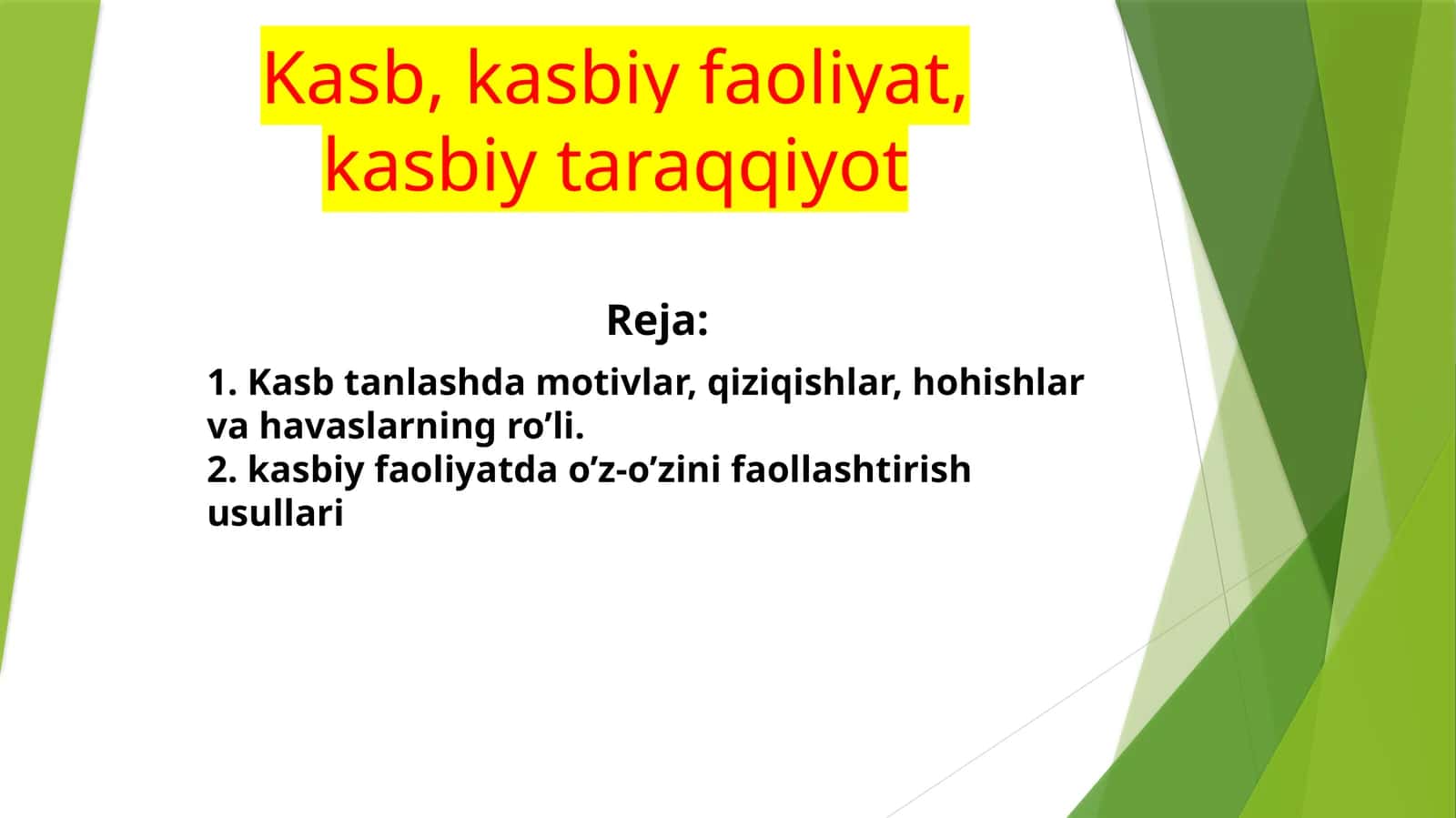 Kasbiy faoliyat