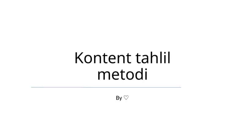 Kontent tahlil metodi