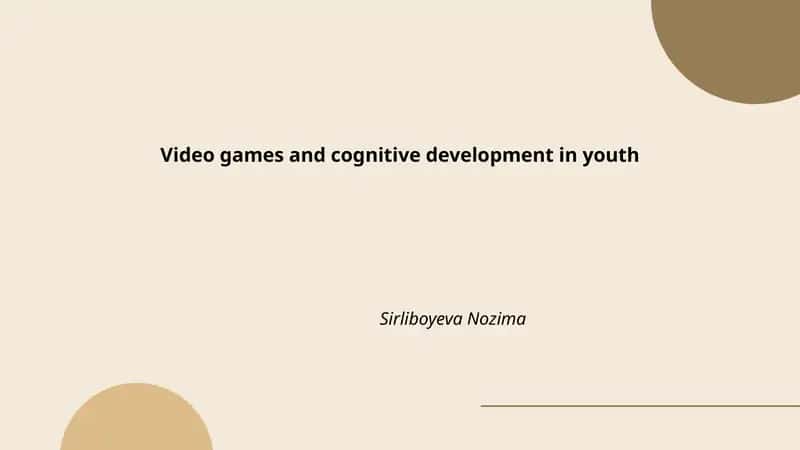 Video games and cognitive development in youth