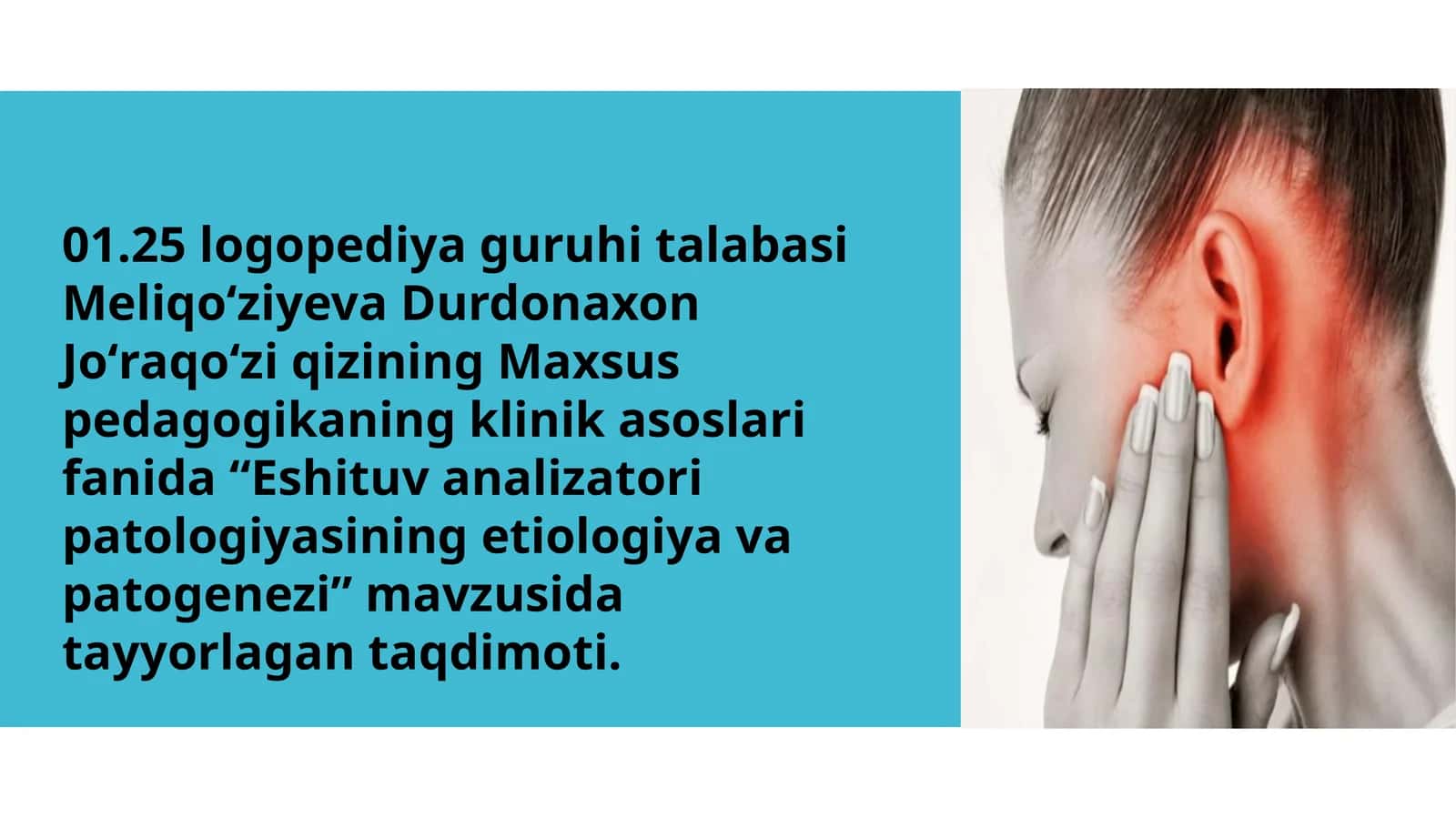 Eshituv analizatori patologiyasining etiologiya va patogenezi
