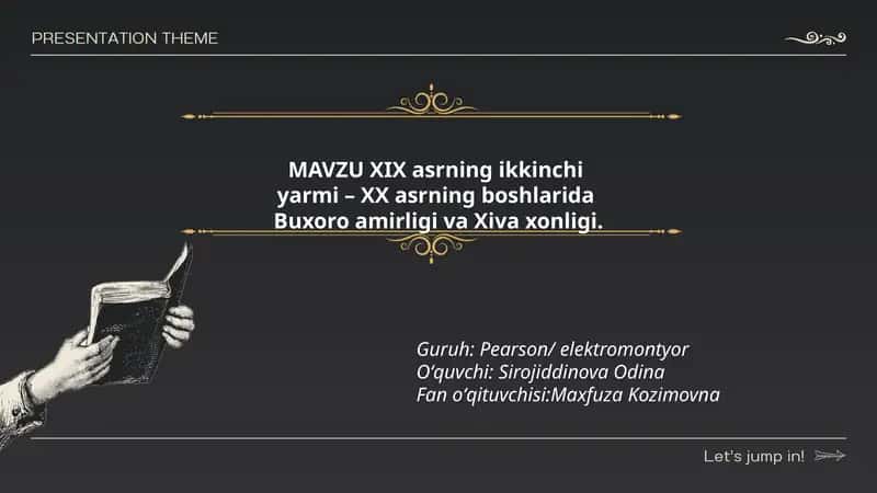 XIX asrning ikkinchi yarmi – XX asrning boshlarida Buxoro amirligi va Xiva xonligi