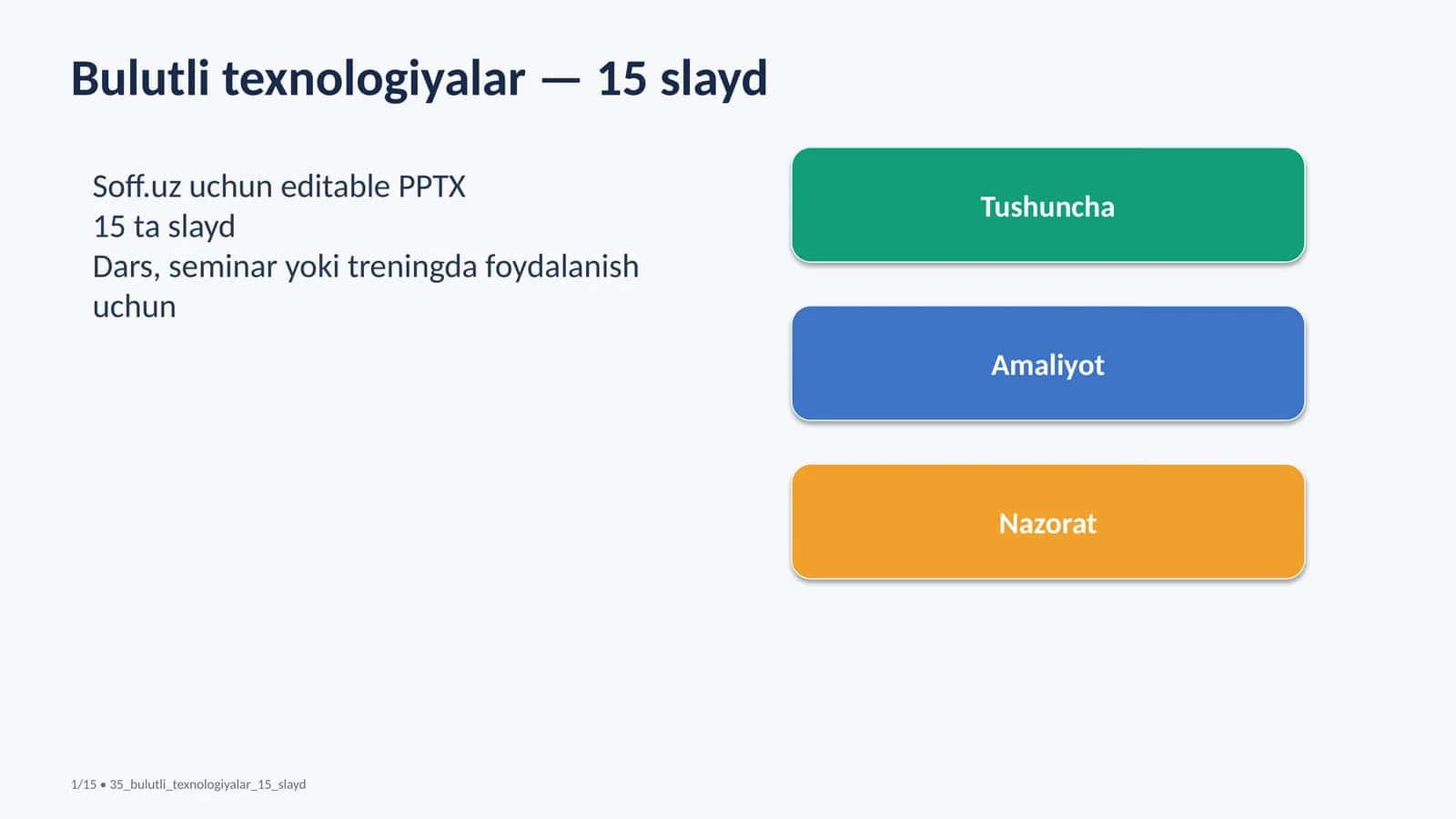 Bulutli texnologiyalar — 15 slayd