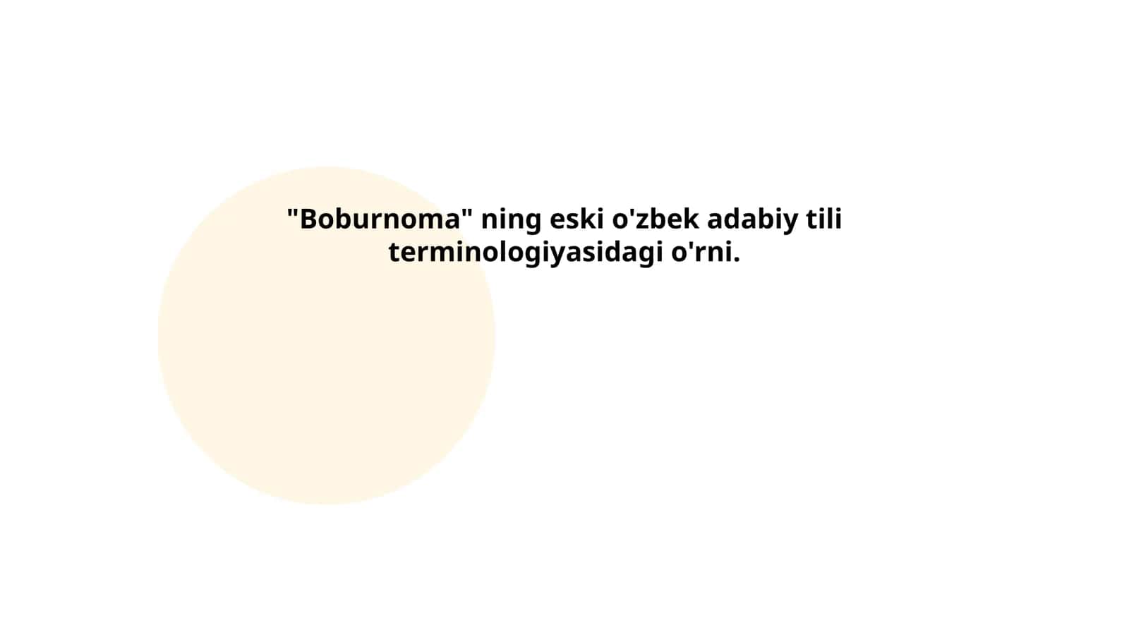 Boburnoma va Eski O‘zbek Adabiy Tili
