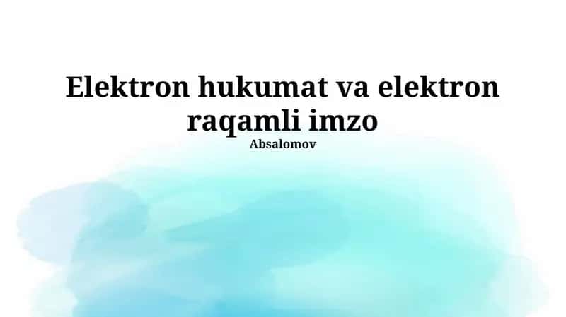 Elektron raqamli imzo