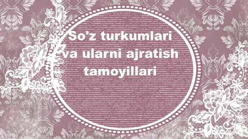 soʻz turkumlari