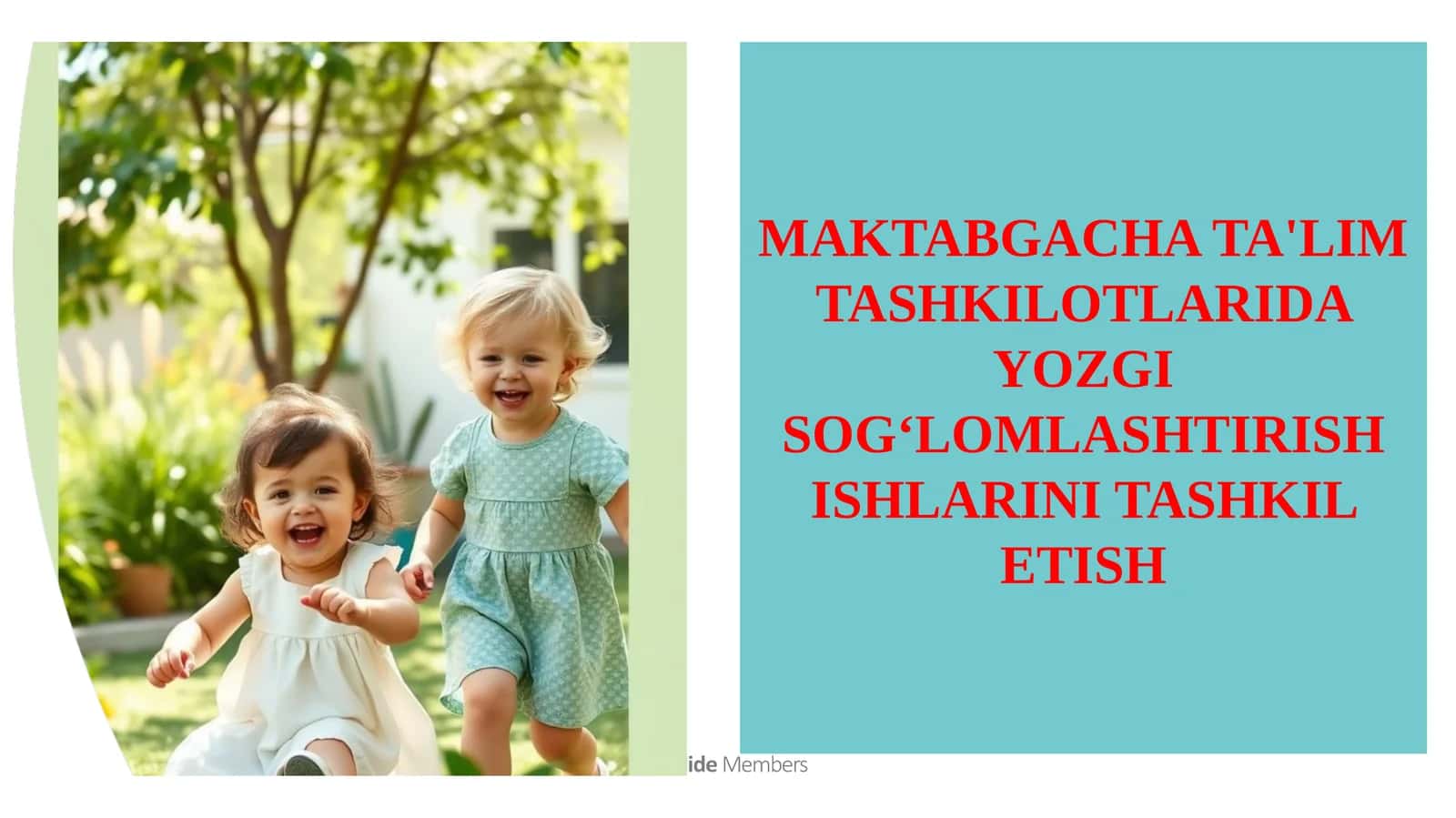 YOZGISOGʻLOMLASHTIRISHISHLARINI TASHKIL ETISH