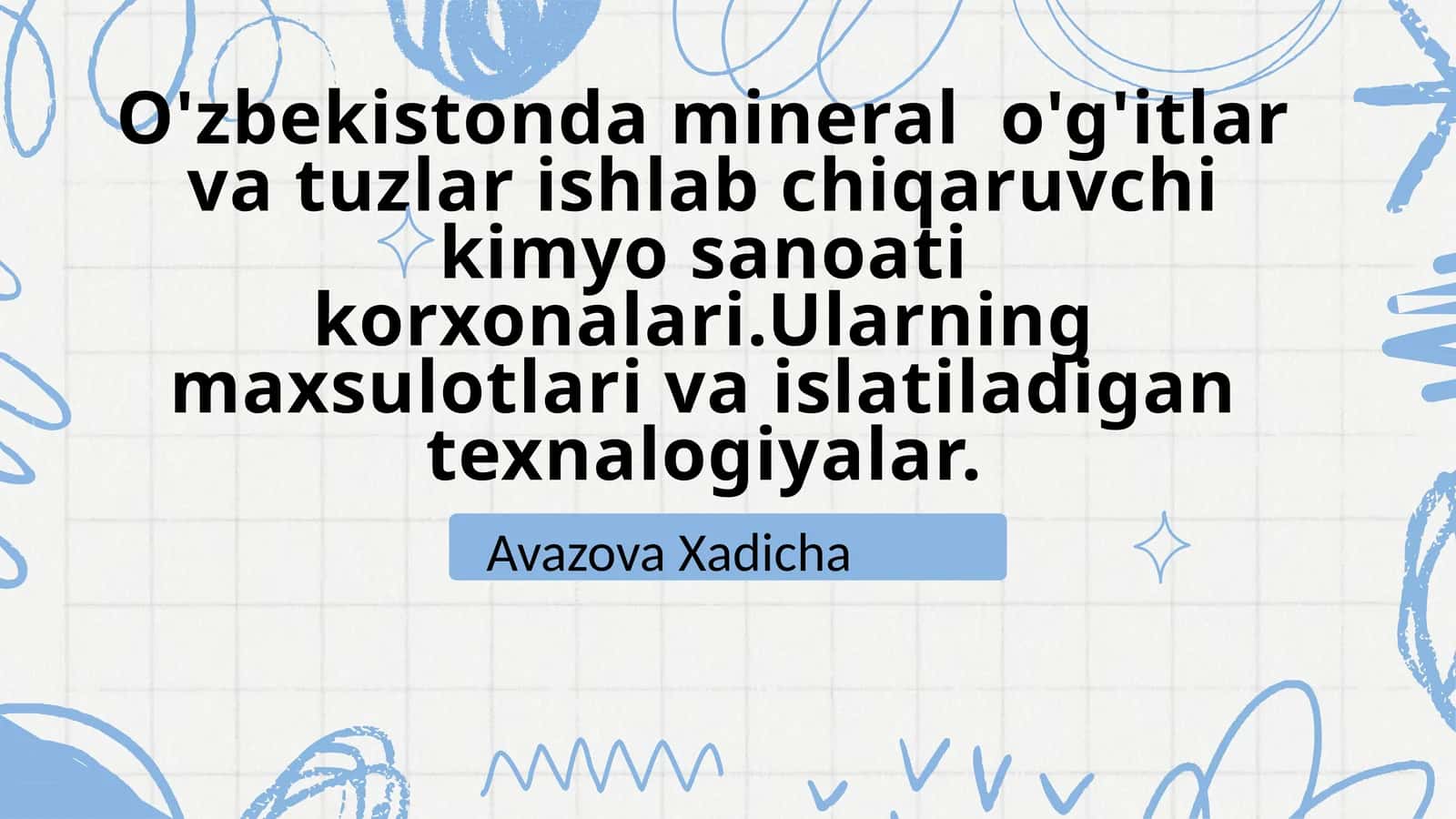 O'zbekiston Kimyosanoati Tahlili