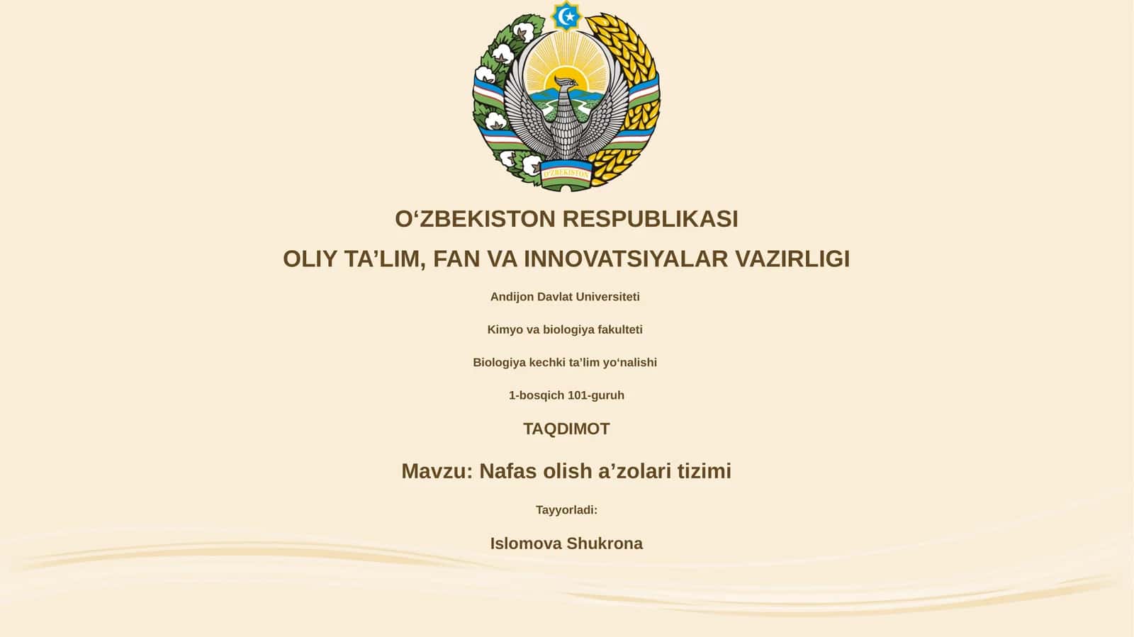 Nafas olish aʼzolari tizimi
