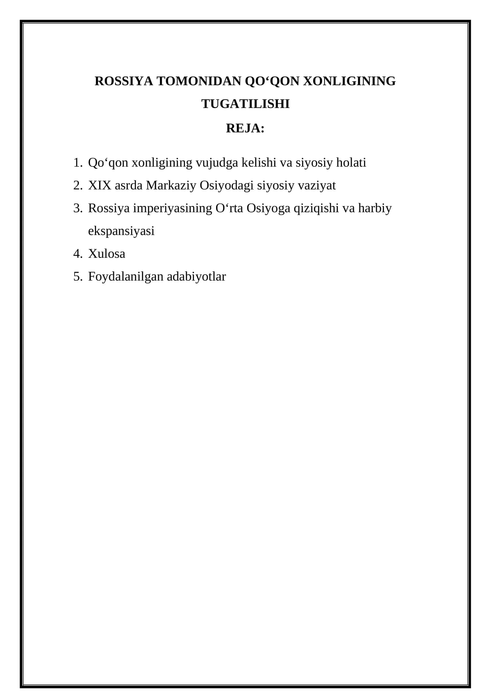 Qo‘qon Xonligi Tarixi