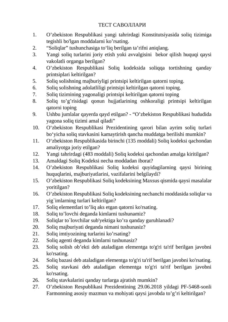 Soliq test yakuniy