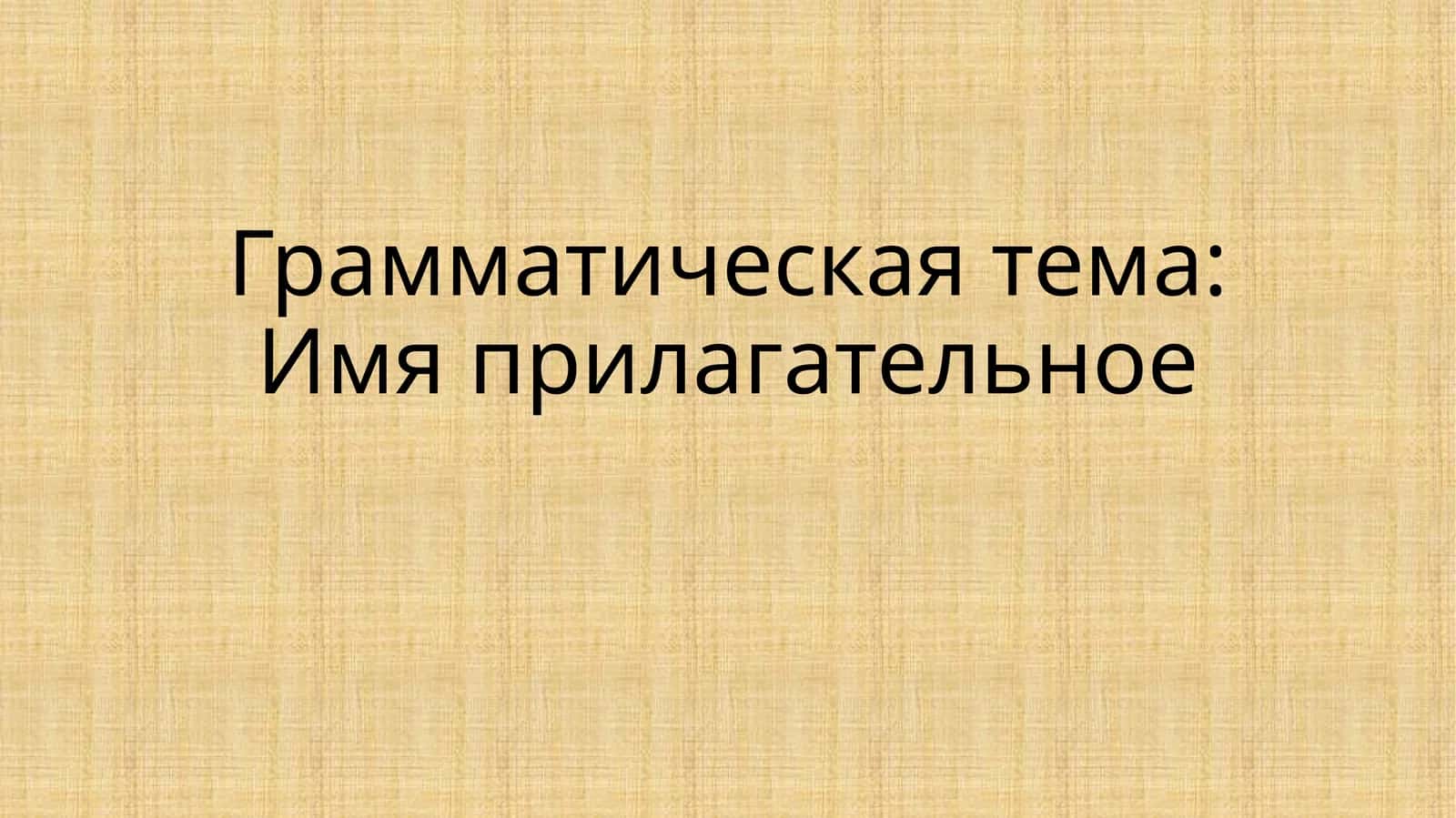 Имя прилагательное