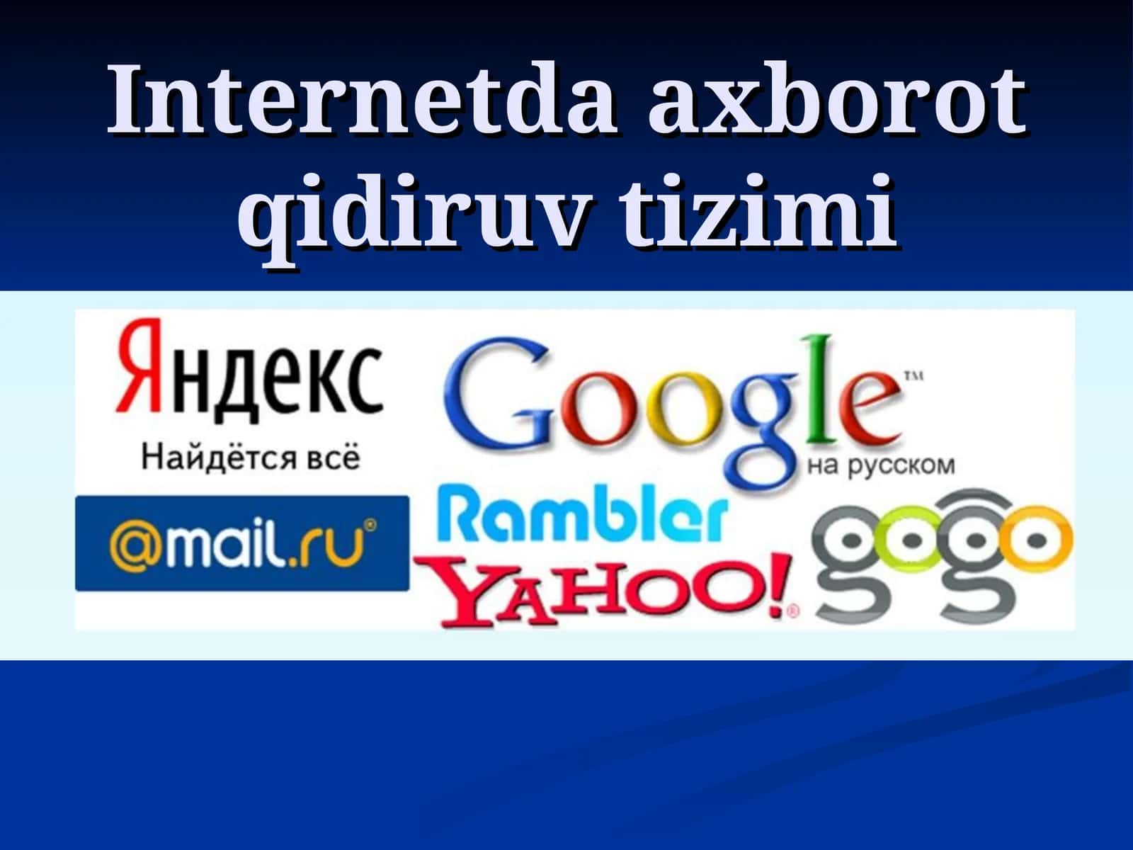 Internetda axborot qidiruv tizimi
