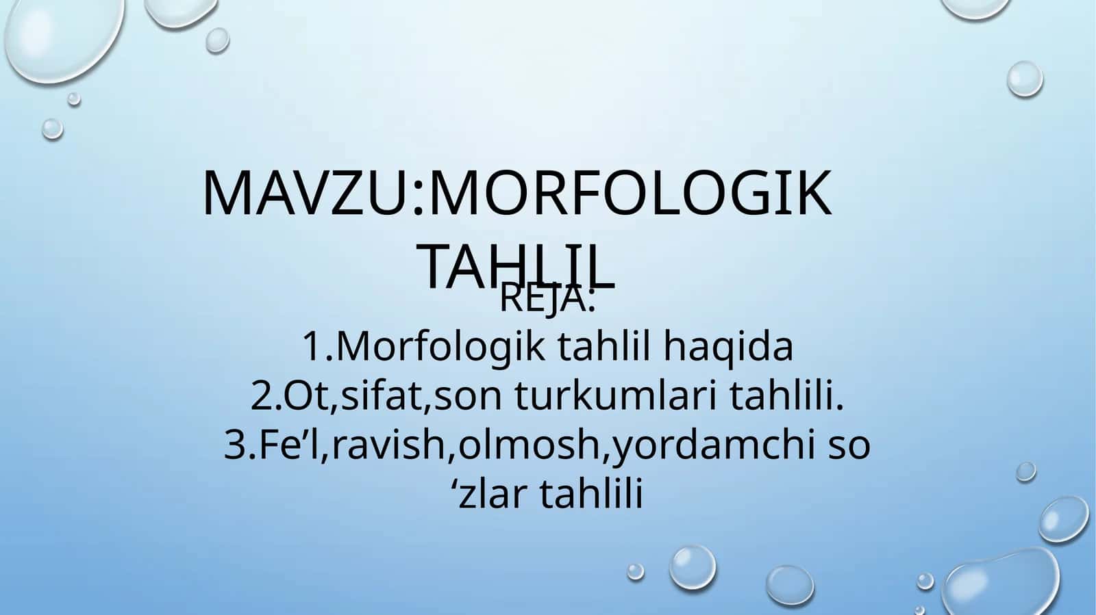 Morfologik tahlil