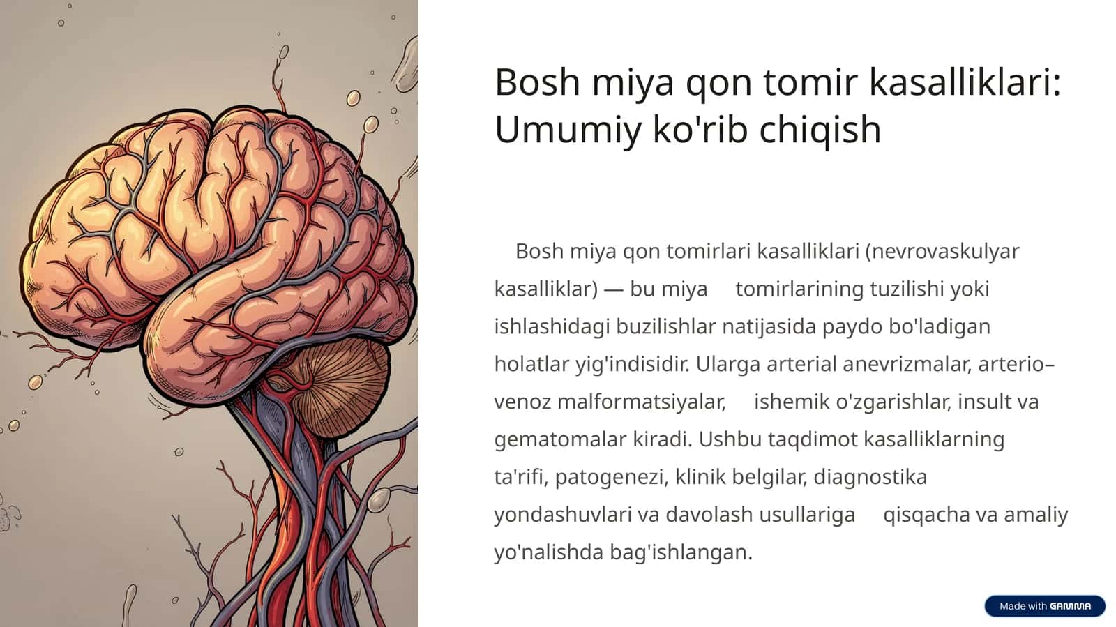 Bosh miya qon tomir kasalliklari: Umumiy ko'rib chiqish