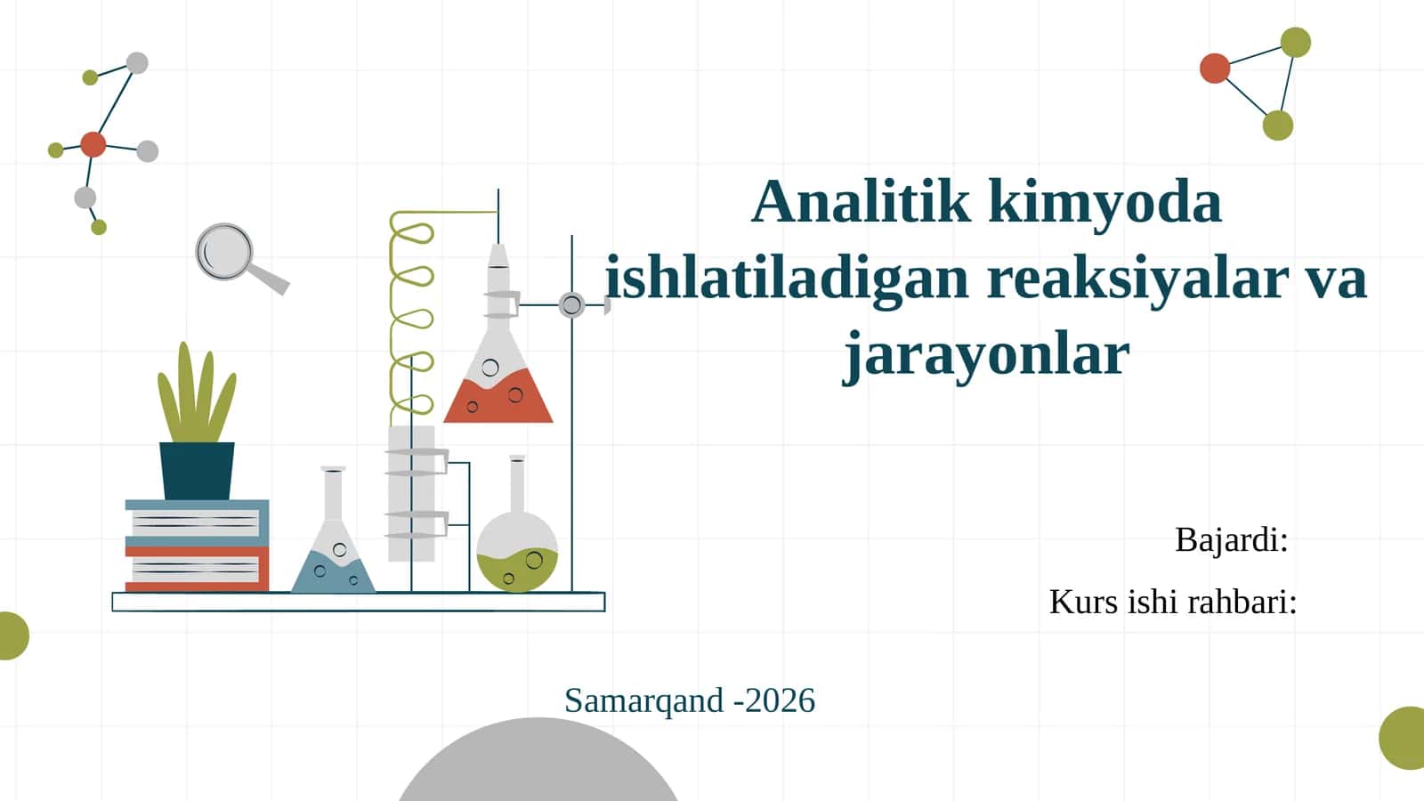 Analitik kimyo da ishlatiladigan reaksiyalar va jarayonlar