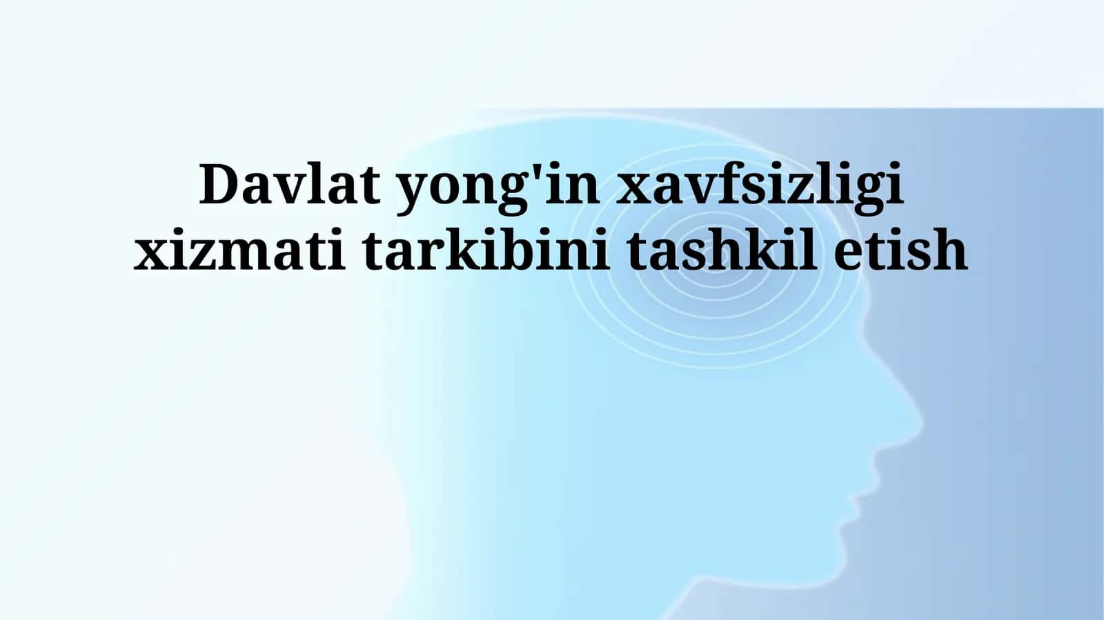 Davlat yong'in xavfsizligi xizmati tarkibini tashkil etish