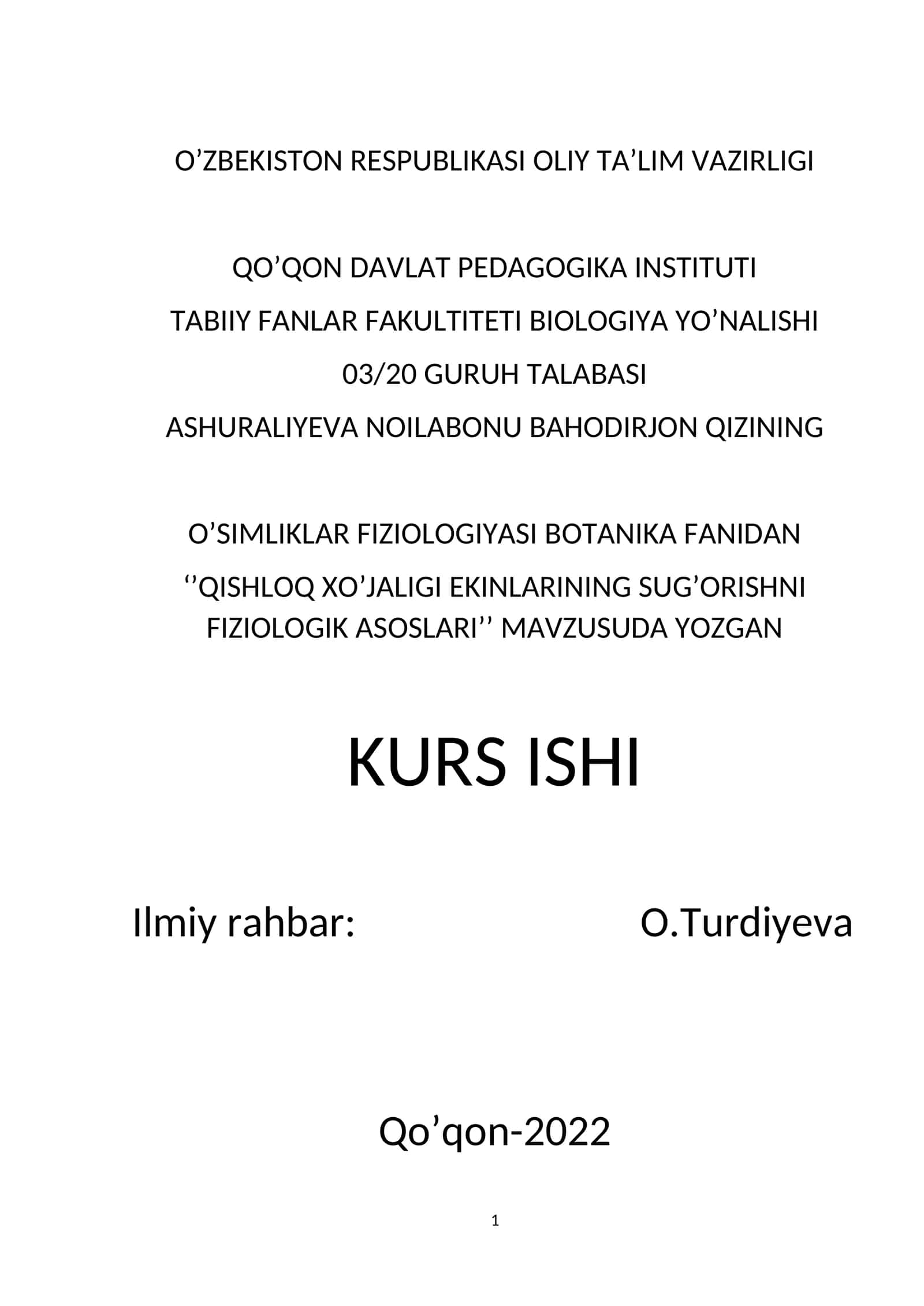 O'simliklarda suvning ahamiyati