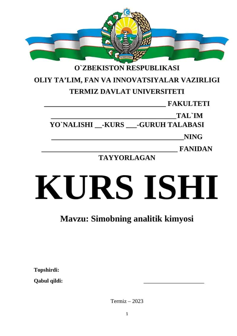 Simobning analitik kimyosi